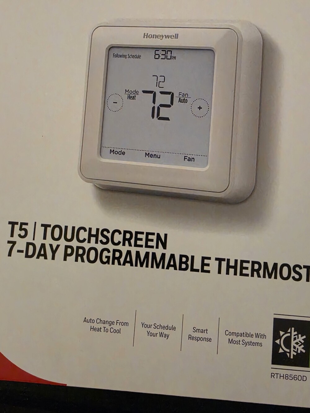 Honeywell T5 Touchscreen Programmable Thermostat - White